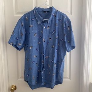 NASA Print Men’s XL Short Sleeve Button Down